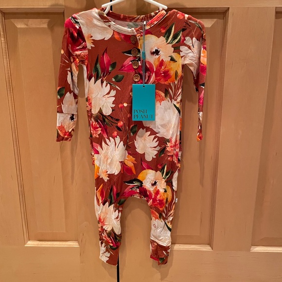 Posh Peanut Other - SOLD!!! NWT Posh Peanut Leonora Long Sleeve Ruffled Henley Romper
